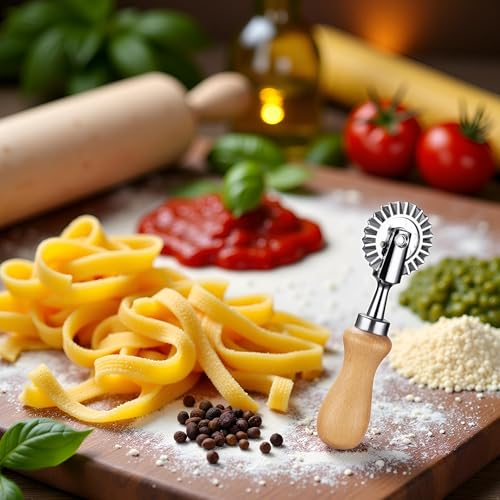 Versatile Pasta Cutter Wheel - Ravioli Crimper & Dough Cutter