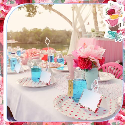 48 Pcs Tea Party Place Cards - Floral Decorations for Celebrations
