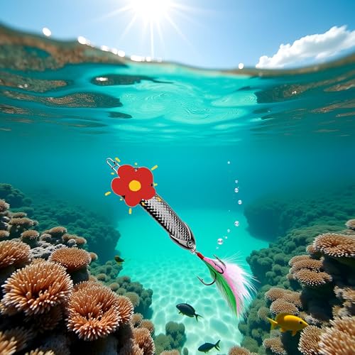 Black Spinner Spoon Fishing Lure Tackle Set for Freshwater Fishing