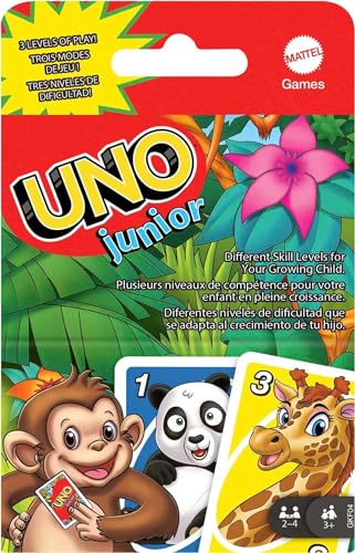 Mattel UNO Junior Card Game - Original Edition for Kids Ages 3+