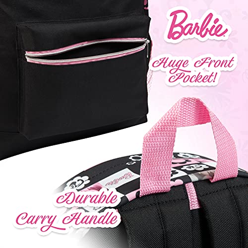 Barbie Backpack for Kids, Children's Backpacks Girls School Bag Teenage Girls, Gifts (Black/Pink)