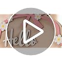 Pink Wooden Hello World Baby Announcement Sign with Stand