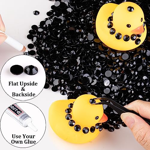 Black Resin Rhinestones 3mm Flatback Round Crystals Bulk 5000pcs