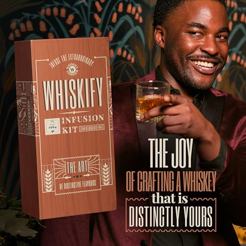 Orange Whiskey Decanter Gift Set for Men - Infusion Kit & Home Bar Accessory