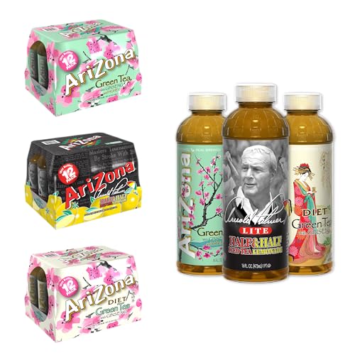 AriZona Iced Tea Variety Bundle - 36 Bottles, 3 Flavors (16oz)