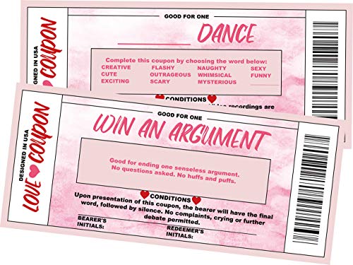18 Unique Watercolor Love Voucher Cards for Couples
