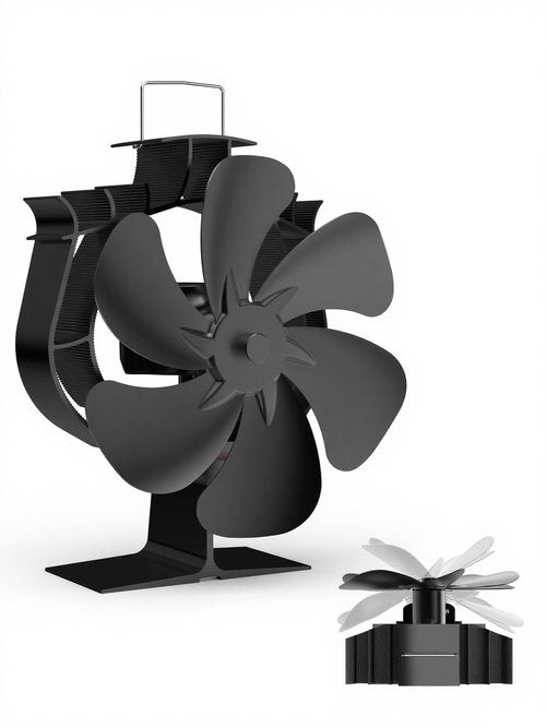 HIDALIFE Oscillating Wood Stove Fan - Heat Powered 6 Blade Auto-Spin & 60° Rotation for Wood/Pellet/Coal Stoves,Big Size Fireplace Burner Fan - Silent Operation,Overheat Protection