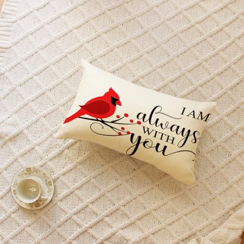 Cardinal Throw Pillow Cover - 12x20 Inch Commemorative Cushion