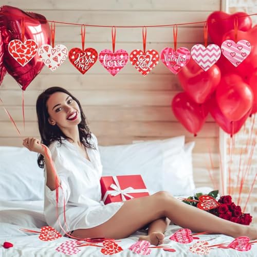 16-Piece Valentine's Day Hanging Heart Ornaments Set