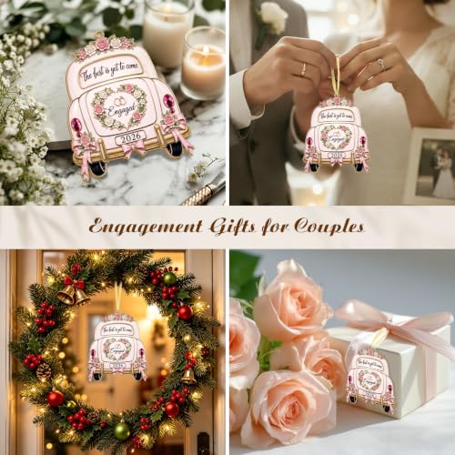 Engagement Ornament for Couples 2026 - Wedding Car Design with Crystals - Variation 02