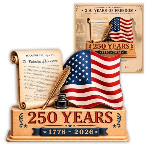 USA 250th Anniversary Wooden Decor Sign | Patriotic Gift 1776-2026
