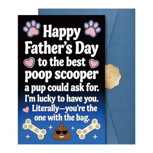 Funny Father's Day Card for Dog Dads - 5.3x8 with Envelope