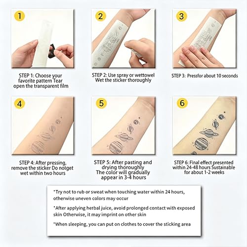 Boldink Minimalist Semi-Permanent Temporary Tattoo for Hand and Finger