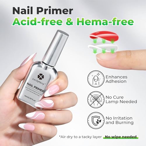 Luckyfairy Nail Dehydrator and Primer Kit for Gel and Press On Nails