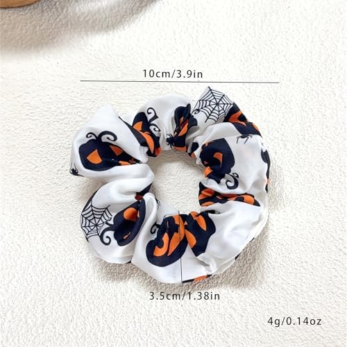 LYLYNB Halloween Hair Scrunchies 4Pcs Soft Elastic Pumpkin Hair Ties