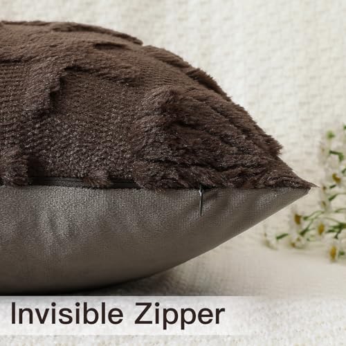 OTOSTAR Shell Starfish Throw Pillow Covers Set of 2 - 18x18 Inch Chocolate Brown