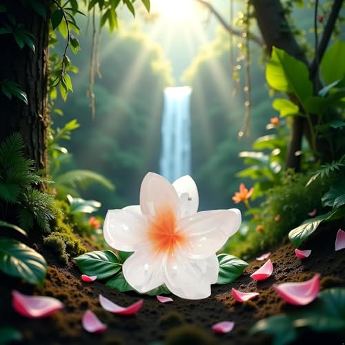 White Flower Hair Claw Clip - Hawaiian Plumeria Jaw Clip for Thin Hair
