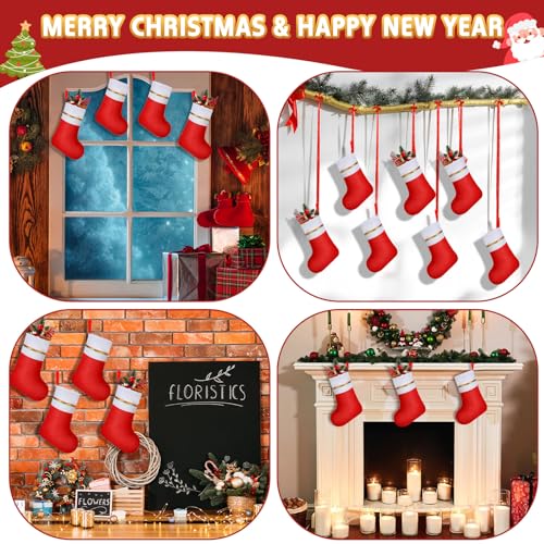 Mini Christmas Stockings Bulk - Red, 100 Pieces, 6 Inch Holiday Decor