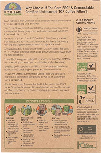If You Care #4 Cone Coffee Filters - Unbleached & Compostable, 100 Count