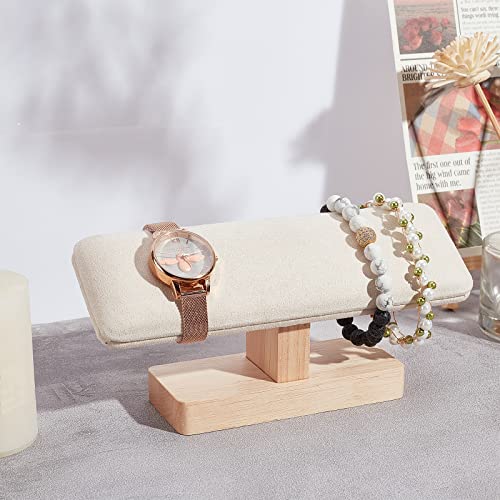 NBEADS Gainsboro Wooden Watch & Jewelry Display Stand with T-Bar Bracelets