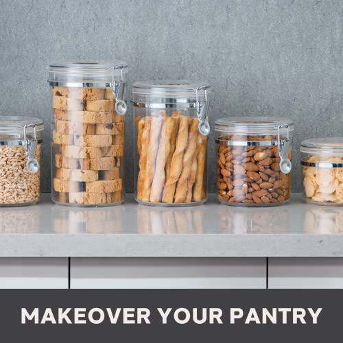 Oggi 72 oz Large Airtight Glass Canister with Clamp Lid for Kitchen Pantry