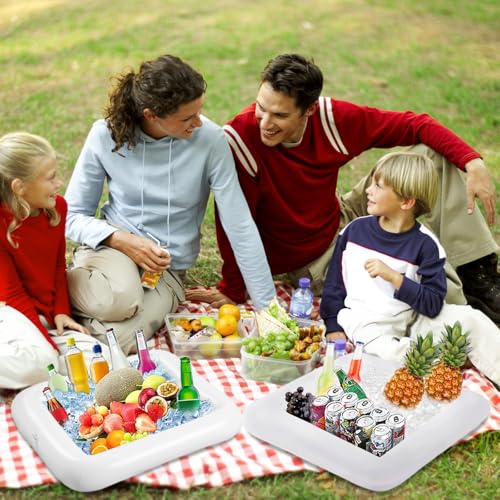 Inflatable Ice Serving Buffet Bar - 23.6-Inch Portable Cooler Tray (Size S)