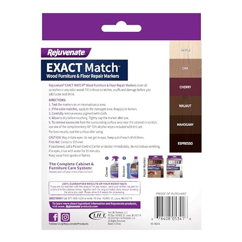 Rejuvenate Exact Match Brown Wood Furniture & Floor Repair Markers - Pack of 6