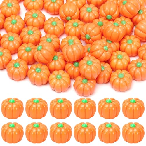 60Pcs Mini Resin Pumpkins - Tiny Decorative Fake Pumpkins for DIY Crafts
