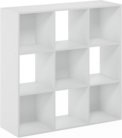Furinno PELLI Closet Organizer - 9-Cube Storage Solution for Wardrobe & Living Room - White