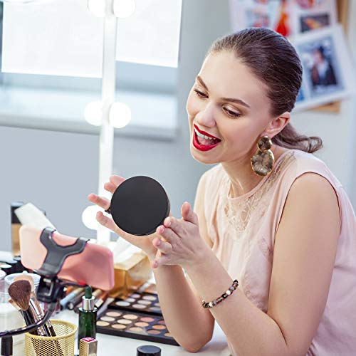 6 Pcs Eyelash Storage Cases with Mirror, Black Round False Eyelash Organizers