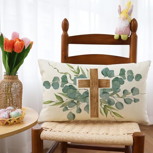Eucalyptus Leaves Throw Pillow Cover 12x20 Inch Decorative Cushion Case for Sofa & Bed