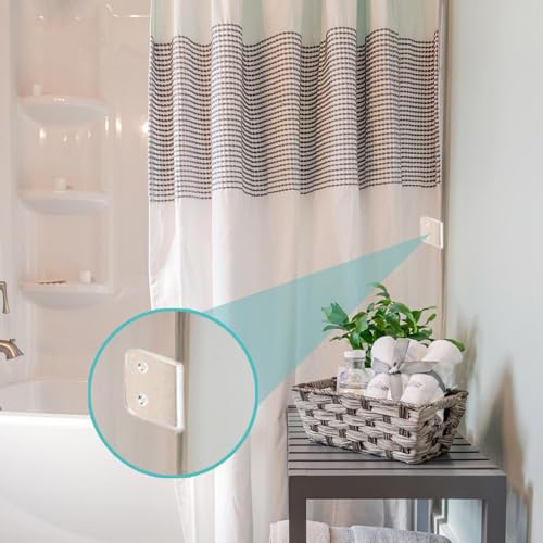 Binxus 15-Pack Clear Shower Curtain Splash Guard Clips for Bathtub