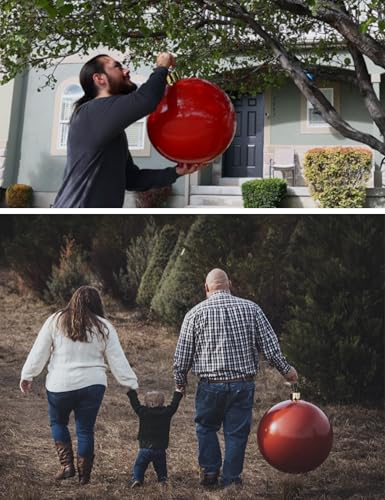 Inflatable Christmas Ornament Ball - 18 Inch Green Yard Decor - Indoor & Outdoor Holiday Decoration