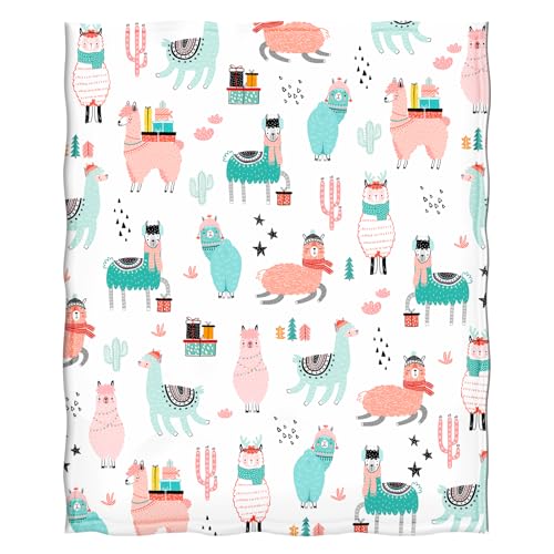 Llama Throw Blanket 60"x50" - Soft Flannel for All Seasons