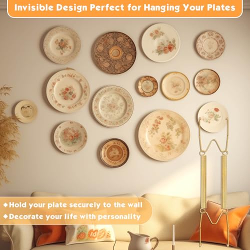 Tetutor 7-Piece Invisible Decorative Plate Hangers for Wall Display