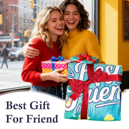 Best Friend Gift Blanket 50x60 Floral Throw for Women, Friendship Gift