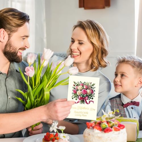 Happy Mother's Day Card for Wife with Poem & Envelope - 5x7