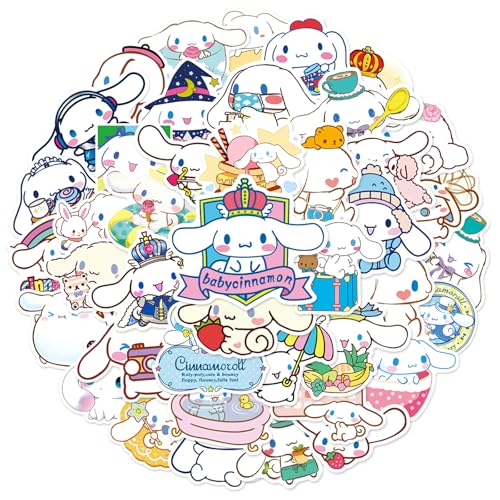 YONGAI 50Pcs Cinnamoroll Dog Stickers - Kawaii Waterproof Vinyl Decals