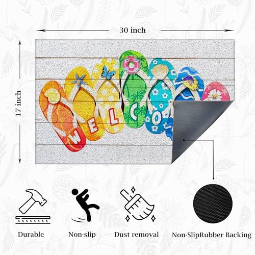 Supwhd Summer Beach Welcome Doormat 17x30 Inches Outdoor Indoor Entrance Decor