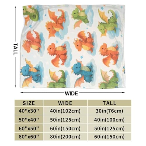 Viorise Dragon Blanket 50x40 Inch Cozy Fleece Throw for Dragon Lovers Gift