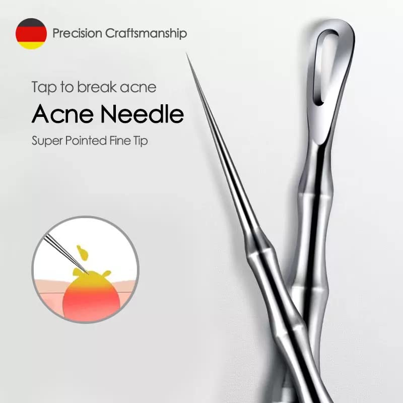 Jedrey Titanium Alloy Blackhead Remover & Pimple Extractor Tools 2-Pack