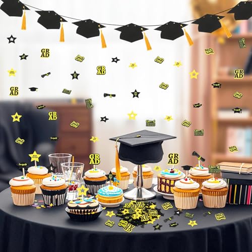 DECYOOL 200 Pcs Wood Graduation Party Table Confetti & Vase Fillers