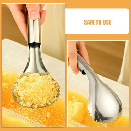 Garneck Pumpkin Core Remover Scraper: Stainless Steel Serrated Spoon Pumpkin Carving Scoop Ice Cream Scoopers for Smoothies Shaved Fruit and Vegetable Corer Tool for Kitchen