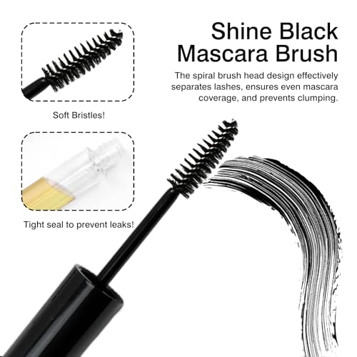 Zoolinn 10ml Refillable Mascara Wand Tubes Set - 5 Pack Clear Containers