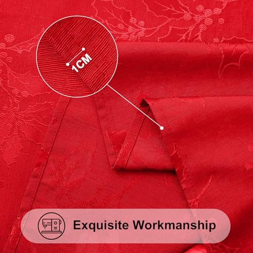 52x70 Inch Waterproof Jacquard Tablecloth for Holiday Dining & Events