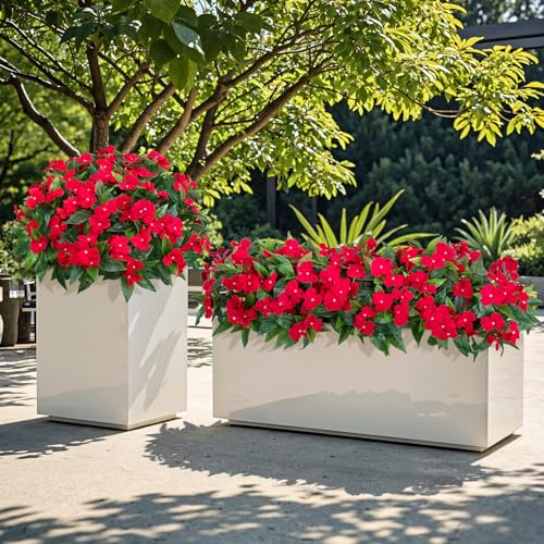 5 Pcs UV Resistant Artificial Impatiens Flowers for Outdoors