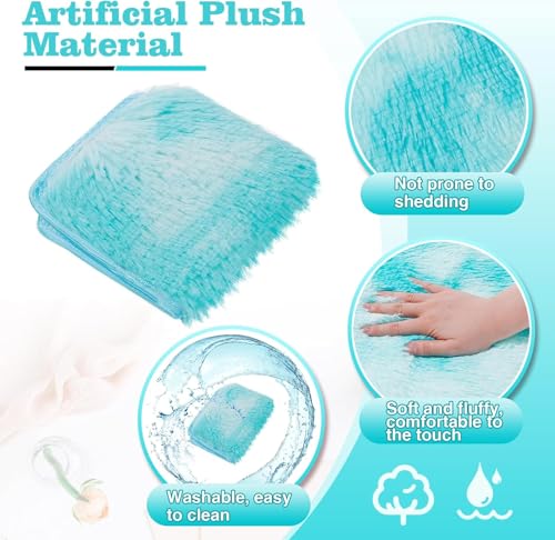 Cosweet Tie-Dye Blue Faux Fur Locker Rugs - 2 Pack, 12"