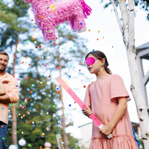 Lemicin 15.75-Inch Pink Piñata Stick Kit with Blindfold and Rope