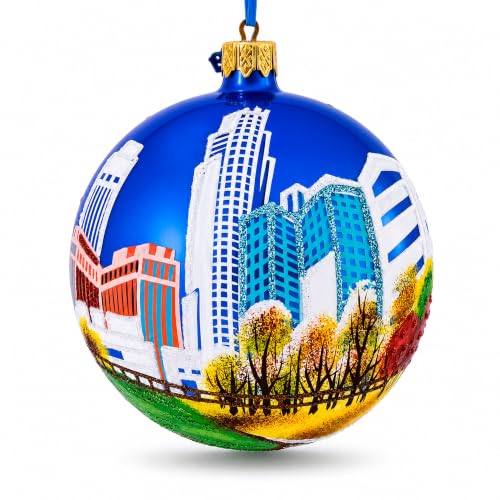 German Glass Hand-Painted Christmas Ornament - 4 Inch Holiday Decor