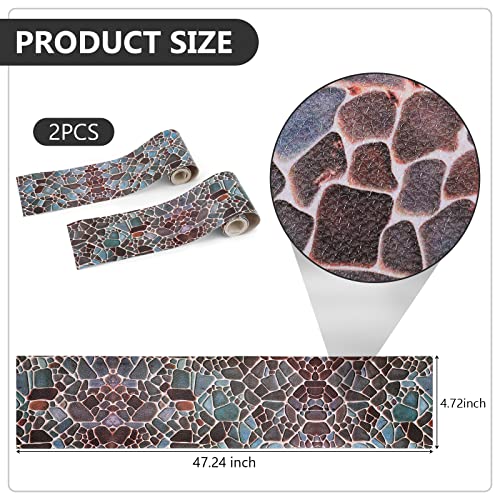 Christmas Village Street Road Mats - Classic Cobblestone Style, 2 Pack, 120x12cm